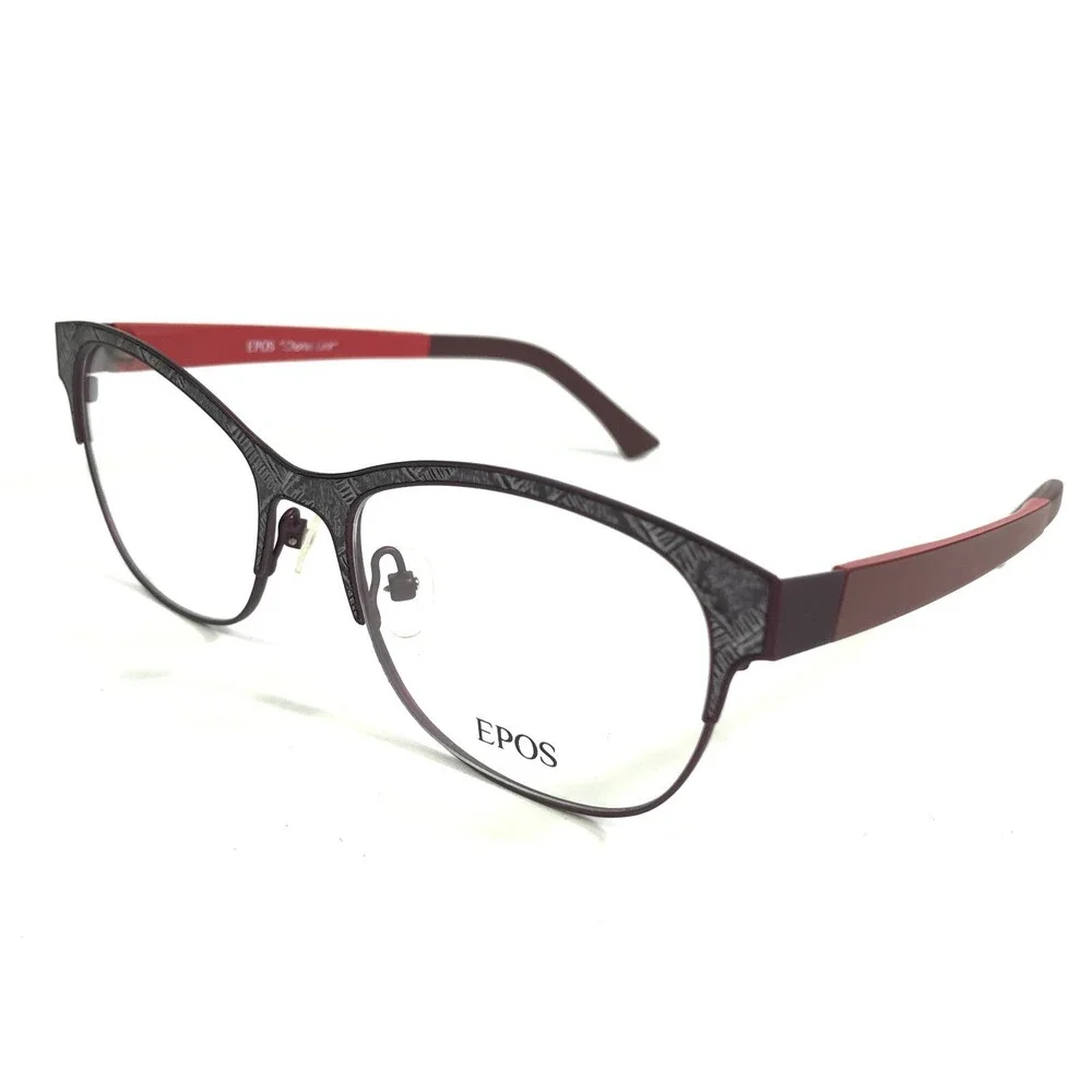 EPOS JOTA WR Eyeglasses Frames Black Purple Red Cat Eye Full Rim 50-16-140